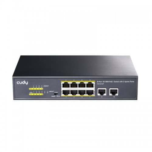Jovision 8-Port 100Mbps PoE Switch with 2 Uplink Ports
